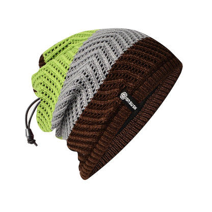 Fleece Gefütterte Ski Mütze mit Schal - Warm & Winddicht für Winter